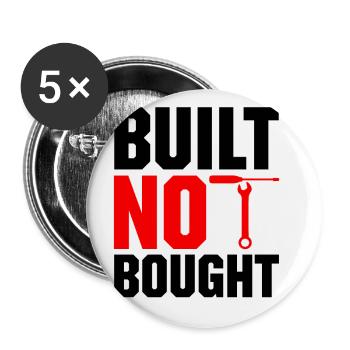 Built Not Bought Car Mechanic Automobile Repair Ca - Buttons large 2.2''/56 mm (5-pack) - white - Front