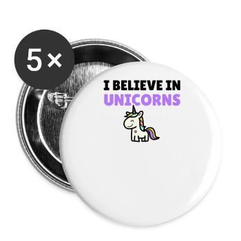 I believe in unicorns - Buttons large 2.2''/56 mm (5-pack) - white - Front