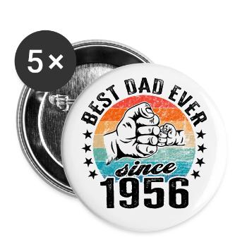 Best dad in the world since 1956 Father's Day birthday - Buttons large 2.2''/56 mm (5-pack) - white - Front