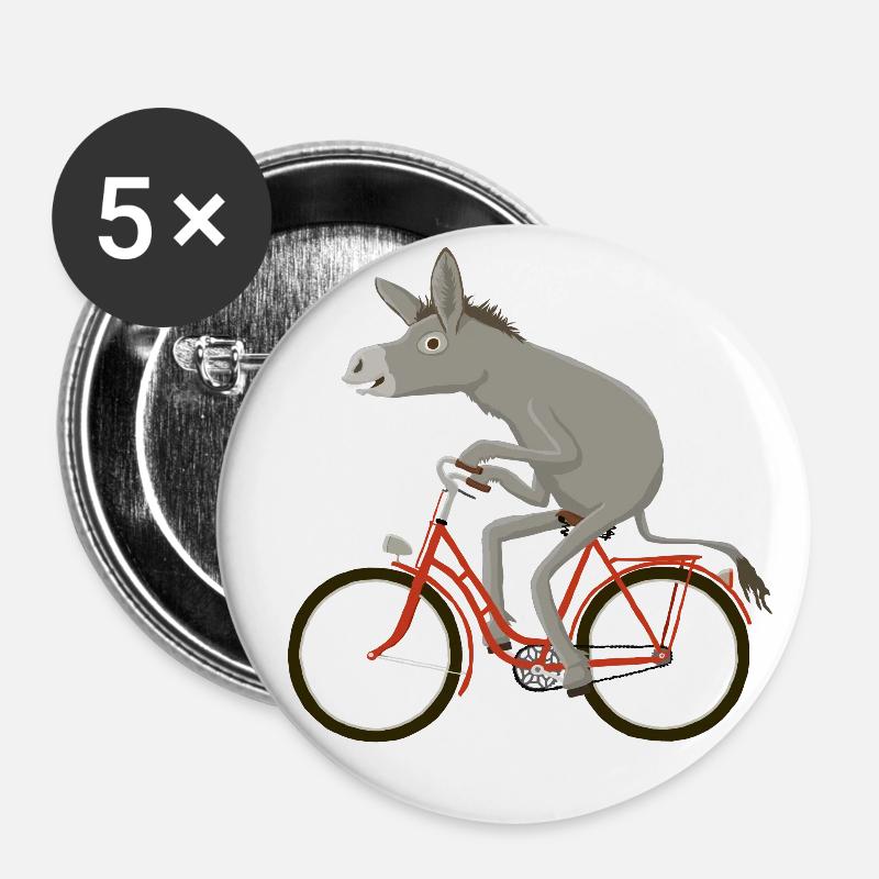 Bikes red - Buttons large 2.2''/56 mm (5-pack) - white