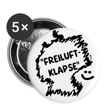 Freiluft Klapse - Buttons groß 56 mm (5er Pack) - Weiß - Vorne