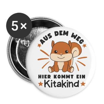 Out of the way, here comes a kindergarten child - Buttons large 2.2''/56 mm (5-pack) - white - Front