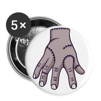 Main de zombie - Lot de 5 grands badges (56 mm) - blanc - Devant