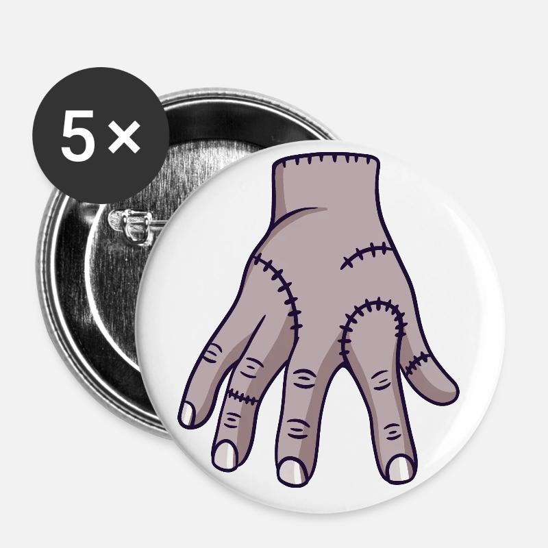 Zombie Hand - Buttons large 2.2''/56 mm (5-pack) - white
