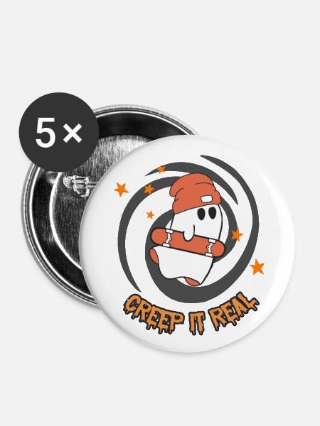 Creep It Real - Buttons groß 56 mm (5er Pack) - Weiß