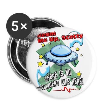 scotty beam me up - alien ufo spaceship sci-fi - Buttons large 2.2''/56 mm (5-pack) - white - Front