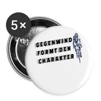 Road Bike Headwind Saying Bicycle Cycling - Buttons large 2.2''/56 mm (5-pack) - white - Front