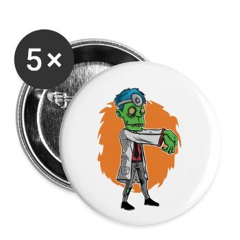 Zombie Arzt Geschenk Zahnarzt Doktor - Buttons groß 56 mm (5er Pack) - Weiß - Vorne