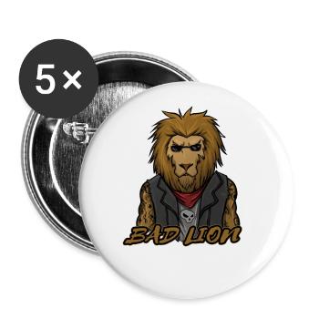 Lion Cool - Buttons large 2.2''/56 mm (5-pack) - white - Front