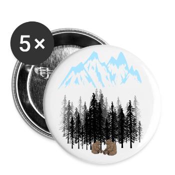 Mountain Mountains Nature Mountains Wilderness Bears - Buttons large 2.2''/56 mm (5-pack) - white - Front