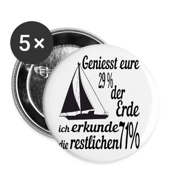 Sailor Sailing Sailboat Saying Gift - Buttons large 2.2''/56 mm (5-pack) - white - Front