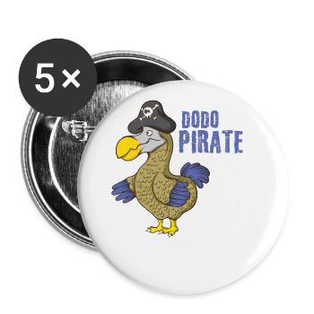 Dodo pirate - Buttons large 2.2''/56 mm (5-pack) - white - Front