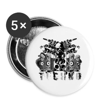 Techno Authority Hardstyle Amsterdam Underground - Buttons large 2.2''/56 mm (5-pack) - white - Front