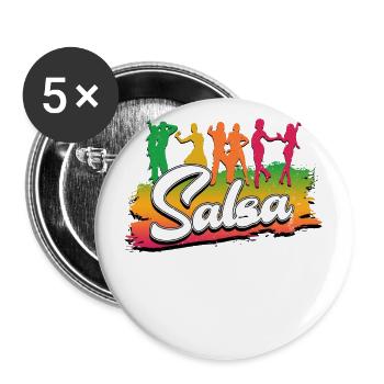 Salsa - Buttons groß 56 mm (5er Pack) - Weiß - Vorne