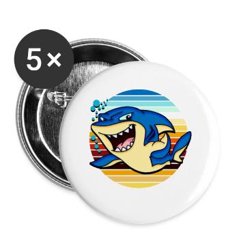shark - Buttons large 2.2''/56 mm (5-pack) - white - Front