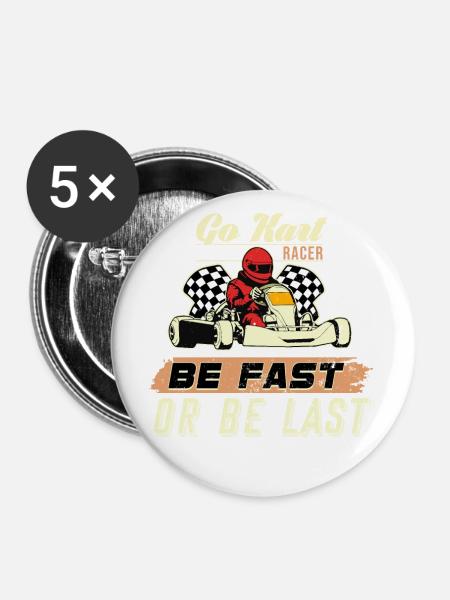 Go Kart - Buttons groß 56 mm (5er Pack) - Weiß