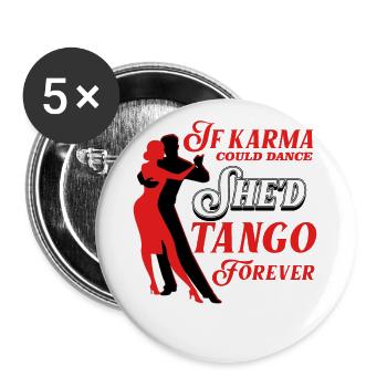Tango, Tango Tänzer - Buttons groß 56 mm (5er Pack) - Weiß - Vorne