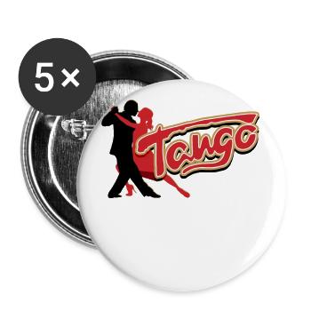 Tango, Tango Tänzer - Buttons groß 56 mm (5er Pack) - Weiß - Vorne