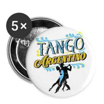 Tango, Tango Tänzer - Buttons groß 56 mm (5er Pack) - Weiß - Vorne
