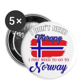 Norvège, destination de voyage, troll - Lot de 5 grands badges (56 mm) - blanc - Devant