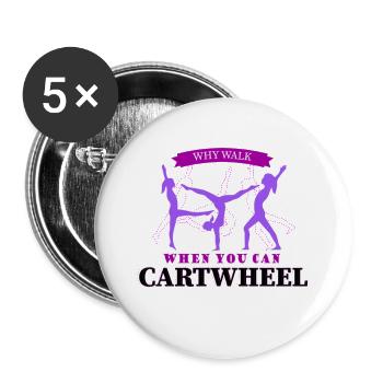 Gymnastique, anneaux, gymnaste - Lot de 5 grands badges (56 mm) - blanc - Devant