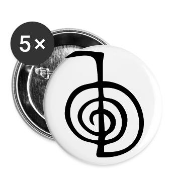 Reiki Healing Symbol - Cho Ku Rei - Buttons large 2.2''/56 mm (5-pack) - white - Front