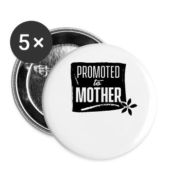 Promoted to mother future mom - Buttons large 2.2''/56 mm (5-pack) - white - Front