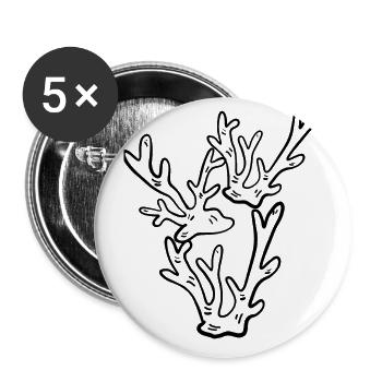 Coral - Acropora - Buttons large 2.2''/56 mm (5-pack) - white - Front
