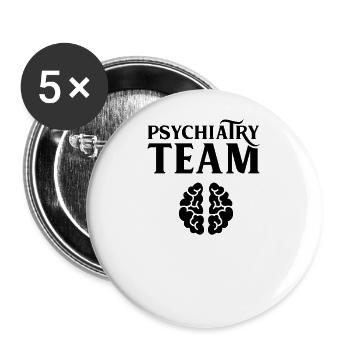 Psychiatry team doctor psychiatrist student profession - Buttons large 2.2''/56 mm (5-pack) - white - Front