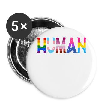 Human LGBTQ Flag - LGBTQ - Buttons large 2.2''/56 mm (5-pack) - white - Front