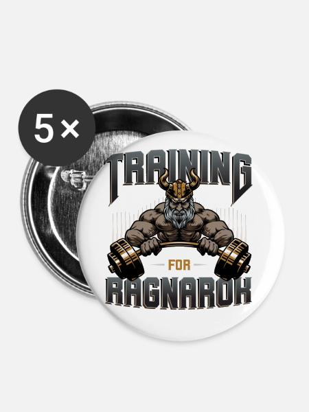 Wikinger, Wikinger Odin, Thor, - Buttons groß 56 mm (5er Pack) - Weiß