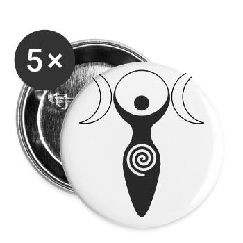 Triple Goddesses Moon Mother of the Earth 1 - Buttons large 2.2''/56 mm (5-pack) - white - Front