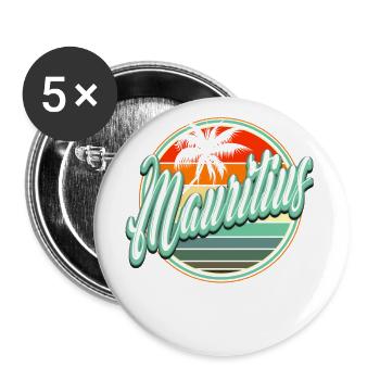 Summer Beach Holiday - Mauritius - Buttons large 2.2''/56 mm (5-pack) - white - Front