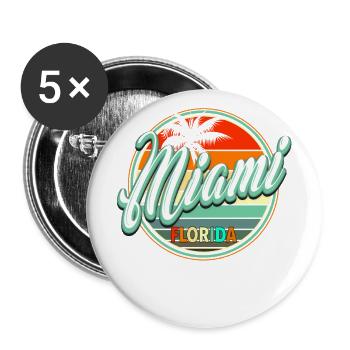 Summer Beach Holiday - Miami - Buttons large 2.2''/56 mm (5-pack) - white - Front