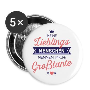 Lieblingsmenschen Großtante Geschenk Spruch - Buttons groß 56 mm (5er Pack) - Weiß - Vorne