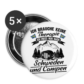 Ich Brauche Keine Therapie Ich Muss Nur Zum Campin - Buttons groß 56 mm (5er Pack) - Weiß - Vorne
