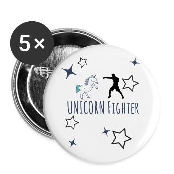 Unicorn Fighter vs Unicorn - Buttons groß 56 mm (5er Pack) - Weiß - Vorne