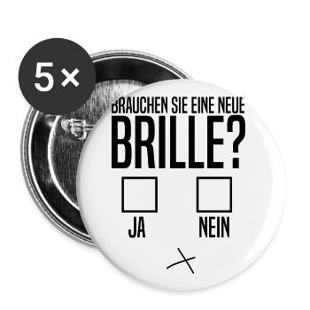 Augenoptiker Optiker Augenarzt - Buttons groß 56 mm (5er Pack) - Weiß - Vorne