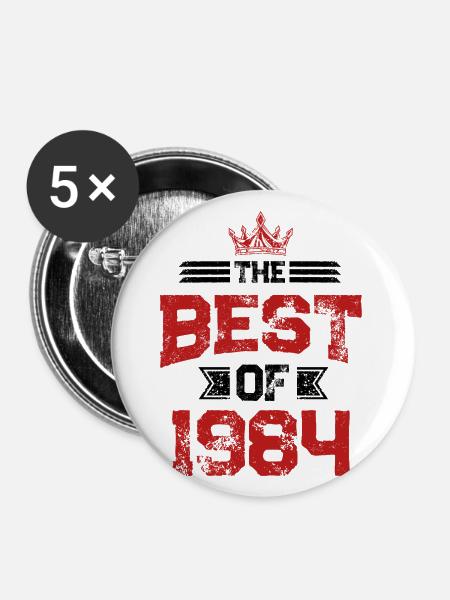 1984 best of - Buttons groß 56 mm (5er Pack) - Weiß