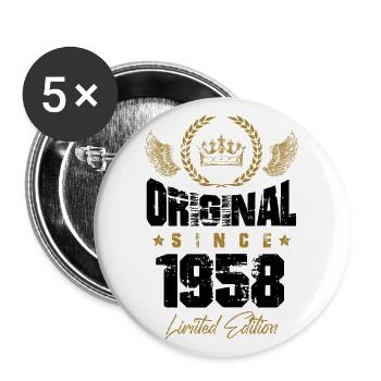 1958 limited edition - Buttons large 2.2''/56 mm (5-pack) - white - Front