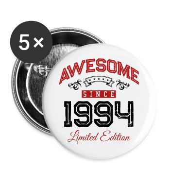 1994 awesome since - Buttons groß 56 mm (5er Pack) - Weiß - Vorne