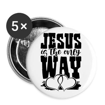 Jesus is the Way - Buttons groß 56 mm (5er Pack) - Weiß - Vorne