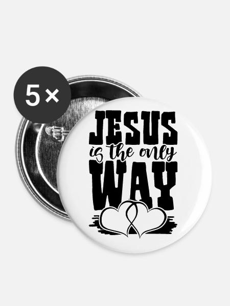 Jesus is the Way - Buttons large 2.2''/56 mm (5-pack) - white