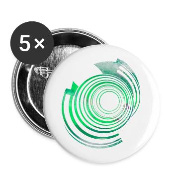 Spiral Escape green Fractal Art Mandelbrot - Buttons large 2.2''/56 mm (5-pack) - white - Front