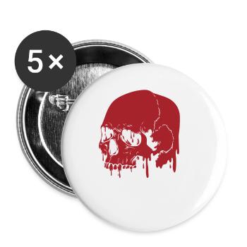 Skull Street Art Graffiti Spray Art - Buttons large 2.2''/56 mm (5-pack) - white - Front
