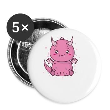 little baby dragon mythical creature fairy tale - Buttons large 2.2''/56 mm (5-pack) - white - Front