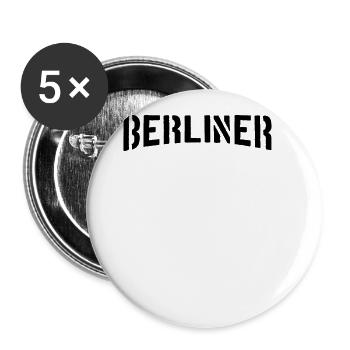 Berlin Berliner - Buttons groß 56 mm (5er Pack) - Weiß - Vorne