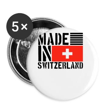 Suisse Swiss Funny Saying - Lot de 5 grands badges (56 mm) - blanc - Devant
