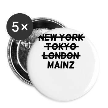 Mainz - Buttons groß 56 mm (5er Pack) - Weiß - Vorne