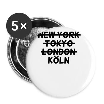 Köln - Buttons groß 56 mm (5er Pack) - Weiß - Vorne